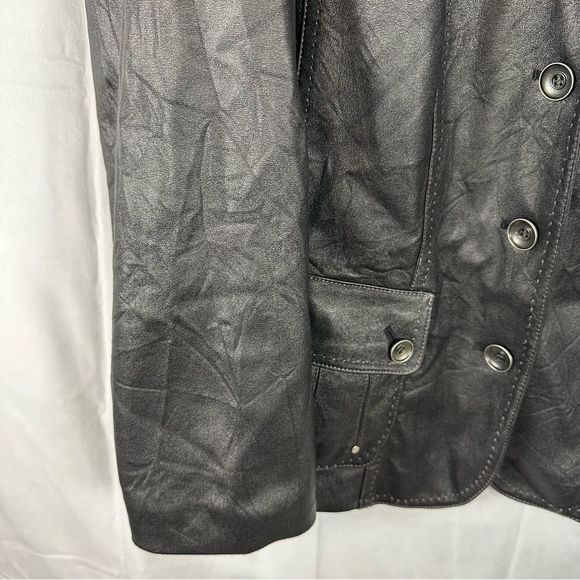 Conrad C Woman Women’s Jacket Stitching Soft Lightweight Black Faux Leather 20 - Picture 8 of 13